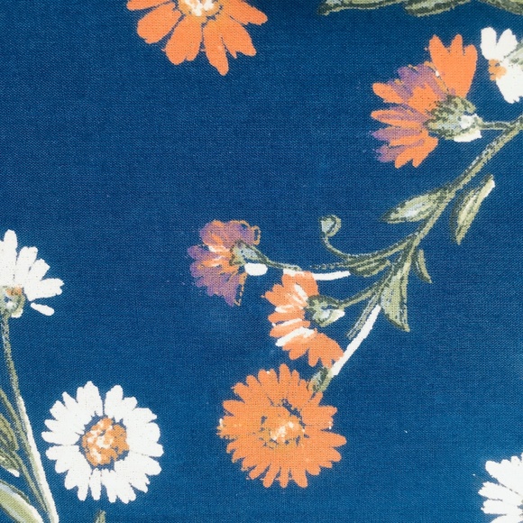 new NAVY BLUE Wild Sage Maeve Floral 54" wide x 80" Long Shower Stall Curtain - Picture 4 of 12